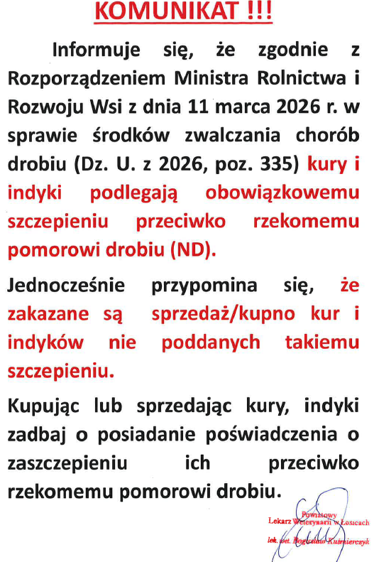 komunikat o szczepieniu ND w postaci graficznej